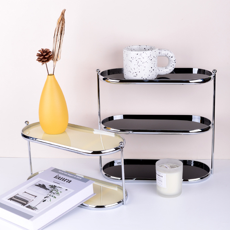 Student dormitory three-layer storage rack simple desktop washstand bathroom makeup skin care sundries two-layer storage rack