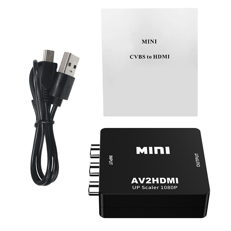 Cross-border av to hdmi video converter 1080P three lotus RCA monitoring game set-top box to TV