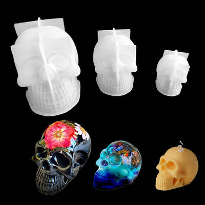 New diy glue drop mold large medium and small skull silicone skull shape candle ornaments handmade soap silicone