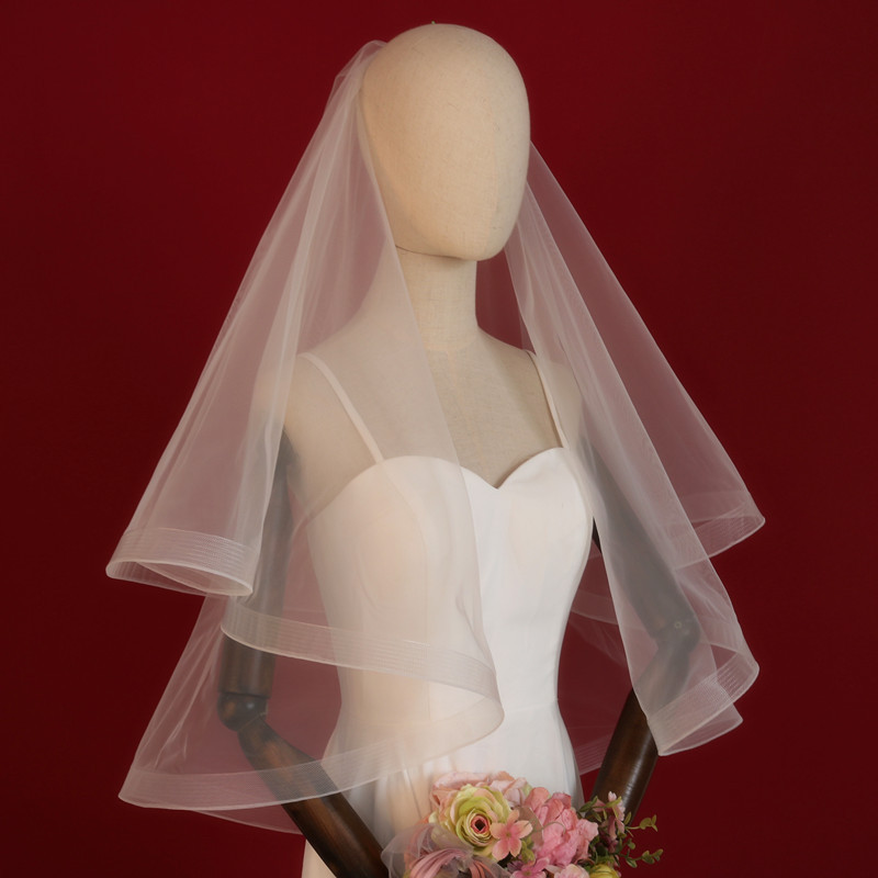 Bridal veil French retro stretch net double Mori wedding wedding simple headdress short factory direct wholesale