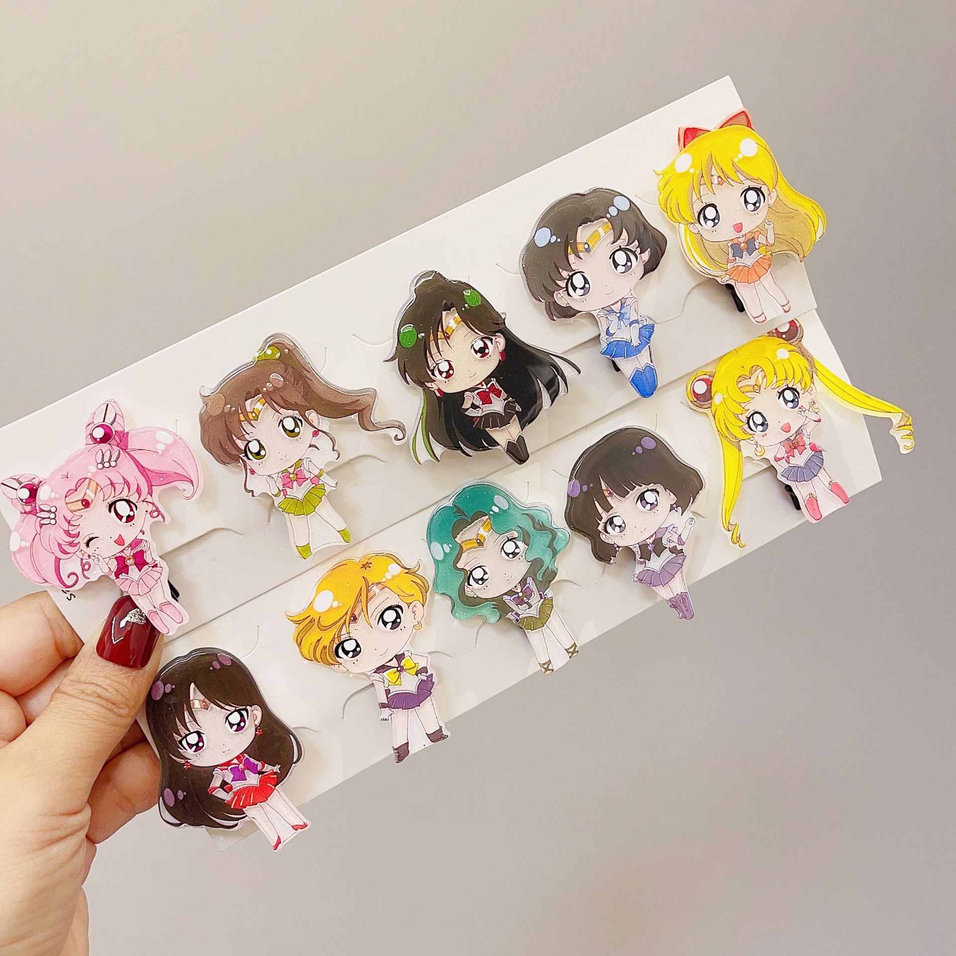 Sailor Moon Cute Hair Accessories Hairpin Headwear Acrylic Side Clip Moon Hare Luna Women's Clothing Accessories