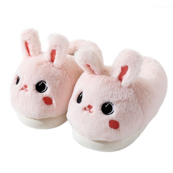Cartoon rabbit all-inclusive cotton slippers women's wholesale cute winter indoor non-slip cotton-filled plush cotton shoes winter
