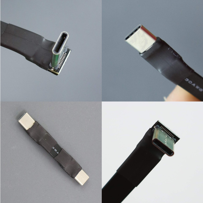 ADT-Link USB3.1 flat flexible row extension cable C male type-c angle 90 degrees ADT gen2x1