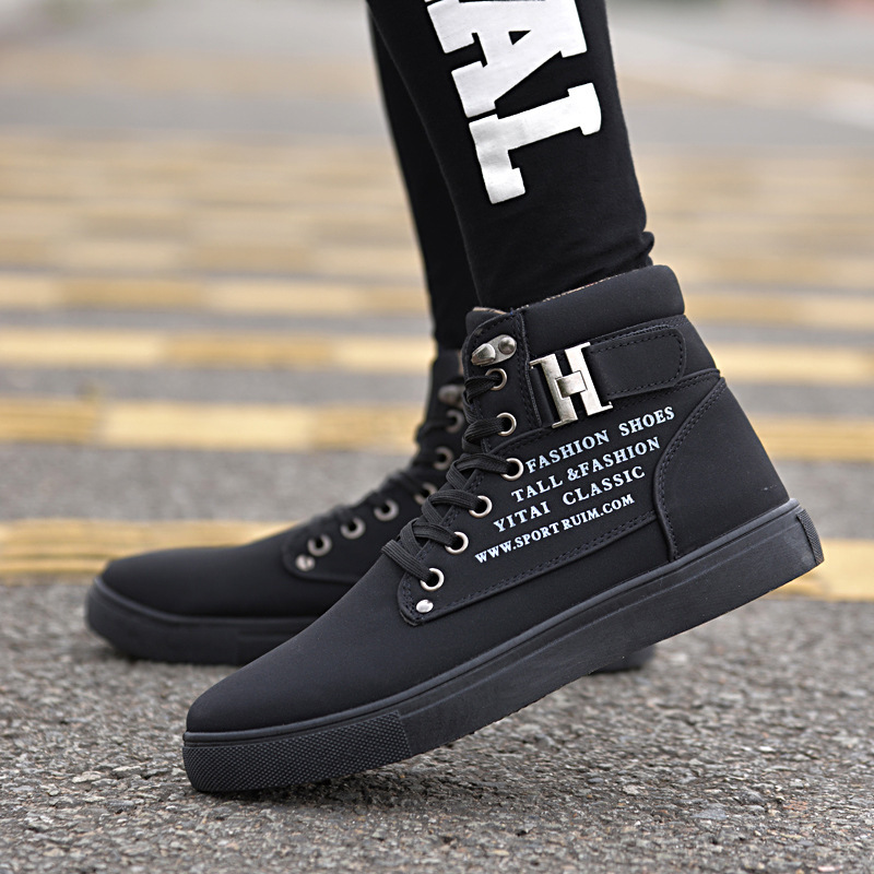 2023 new Korean style trendy men's shoes high-top board shoes retro casual lace-up men's trendy Martin boots