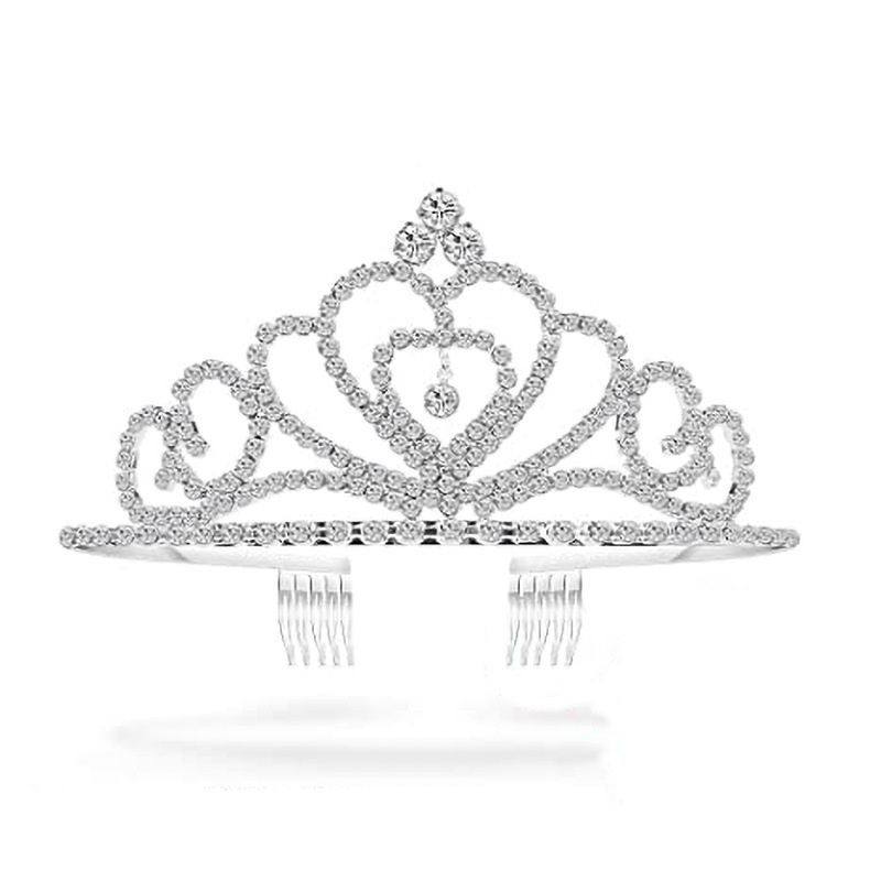 Teenitor Crown,Tiara Crown, Princess Crown Headband, 5pcs Tiaras for Women, Crowns for Women, Silver Tiara for Little Girls Rhinestone Headbands for Women Wedding Headband Crowns Party Silver Crown