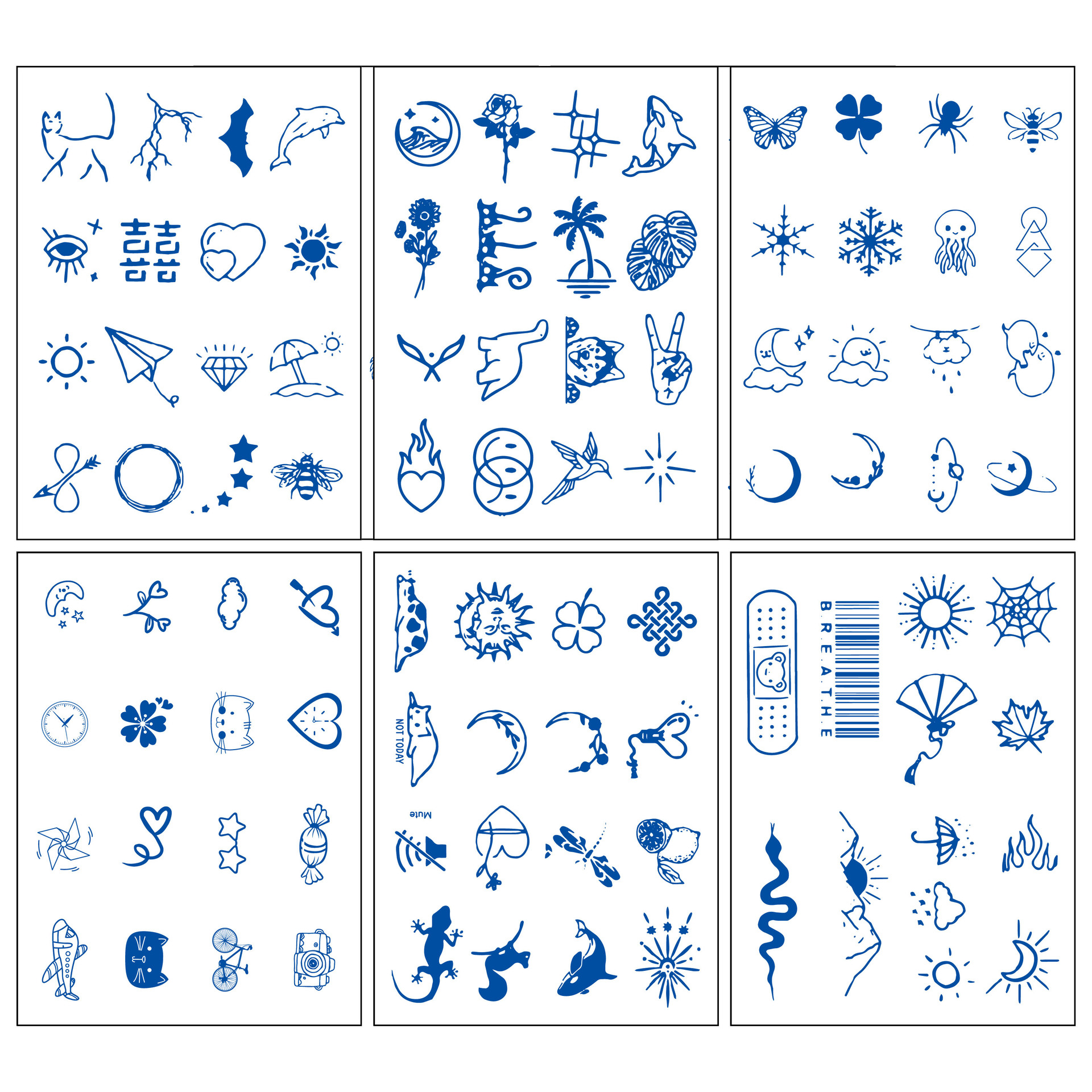 New semi-permanent herbal juice Hyun-a tattoo stickers ins small fresh and cute durable simulation non-reflective face stickers