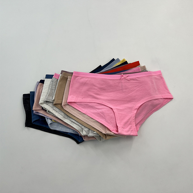 European and American Foreign Trade Single cotton comfortable breathable sheath underwear pure cotton wide-brimmed solid color shorts women's low waist briefs