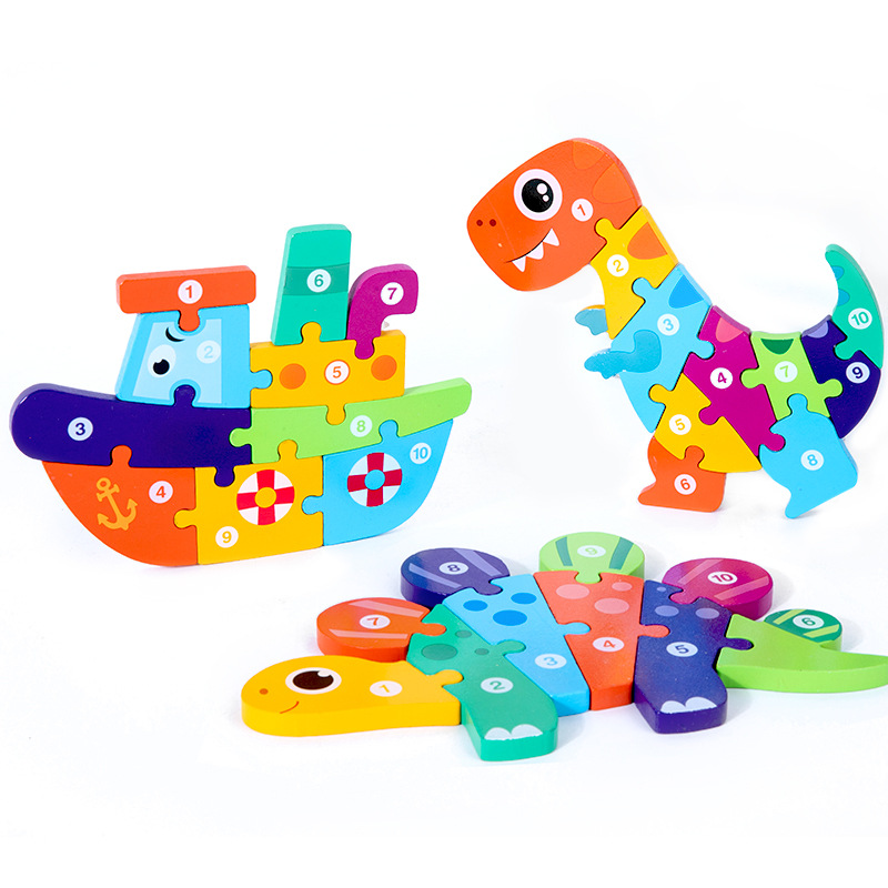 CPC Cross-border 3D Stereo Children's Stereo Puzzle Dinosaur 0-3 Baby Early Education Puzzle Development Animal Traffic Puzzle