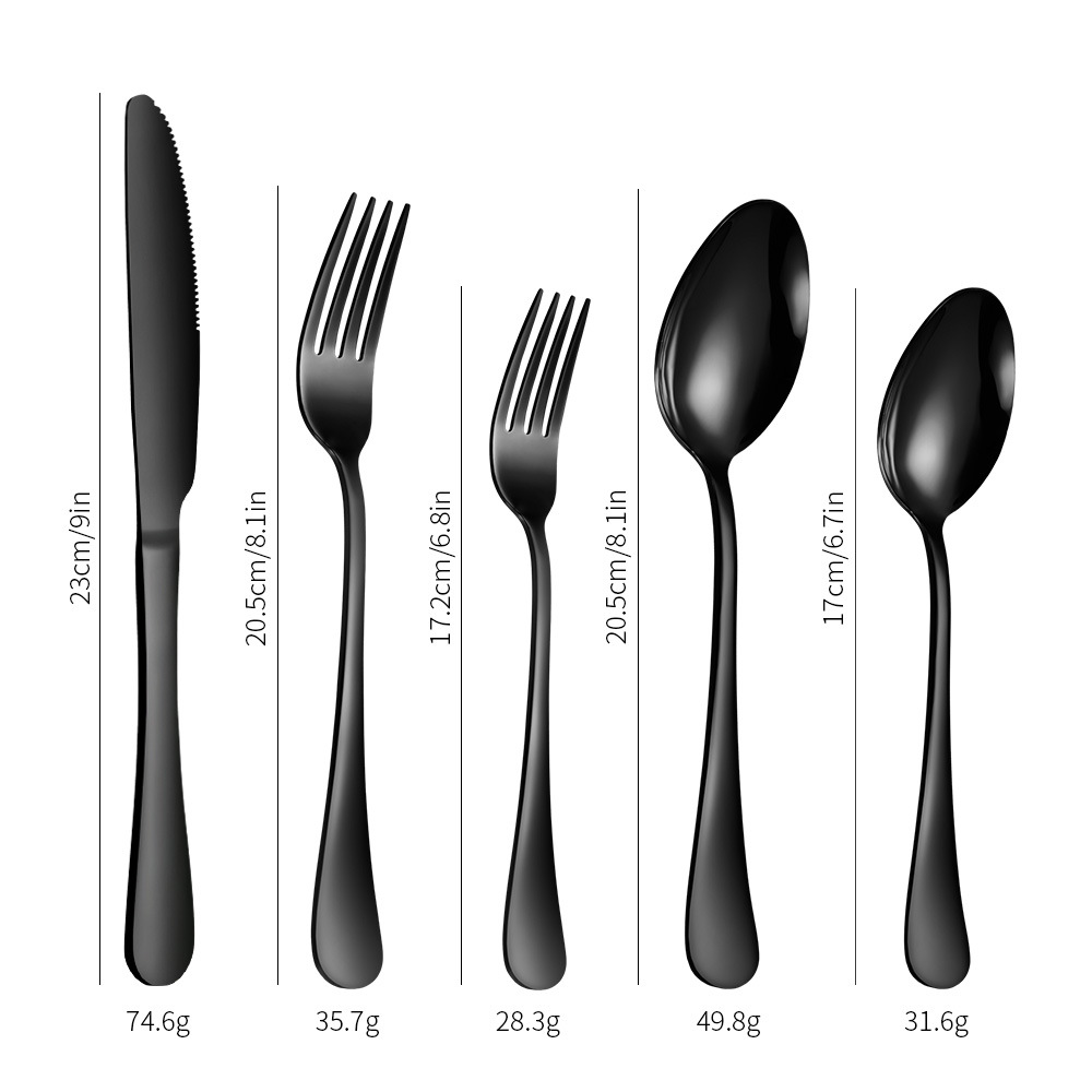 Cross-border Amazon 1010 stainless steel tableware 5 components 20/30 piece set Western steak knife fork spoon suit