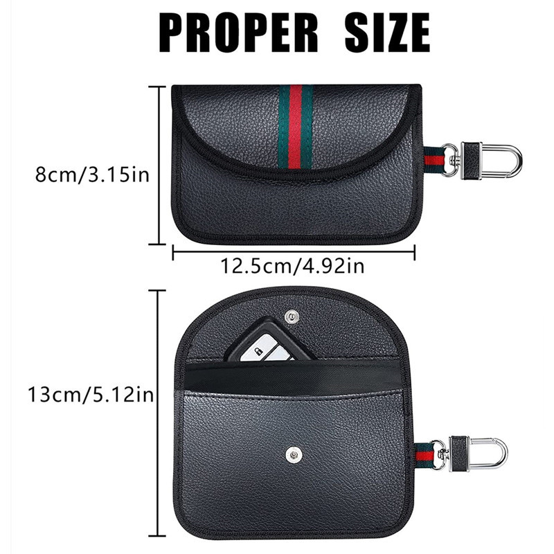 In stock car key signal blocking bag 2 pack Faraday keyless entry RFID anti-theft key case gift box