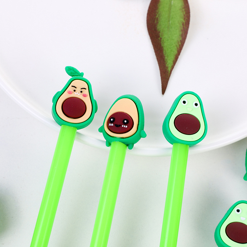Creative Expression Avocado Gel Pen Cute Student Pen Cartoon Stationery Office Supplies Water-based Black Sign Pen