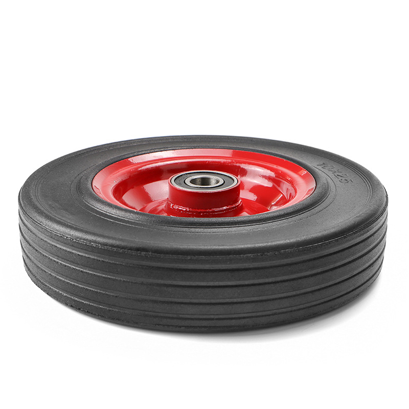 Large-scale 10-inch flat-top rubber wheel solid wheel trolley Tiger wheel industrial heavy-duty silent wheel