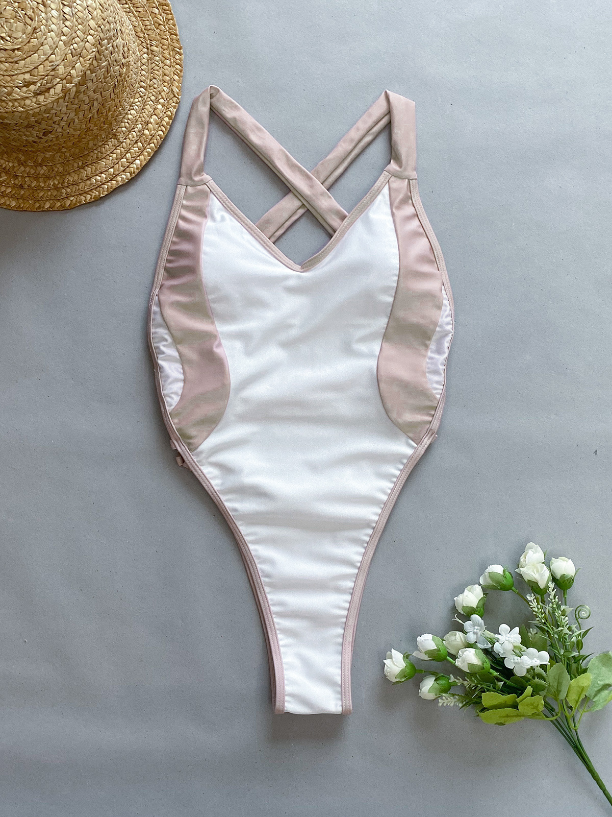 Women's one-piece swimsuit bikini new style patchwork swimsuit_voghion.com