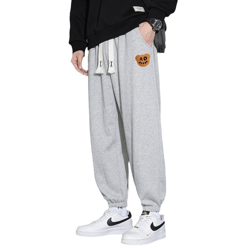 Pants men's spring and autumn fashion brand loose all-match ankle-tied Bear sweatpants Autumn 2023 new sports casual trousers