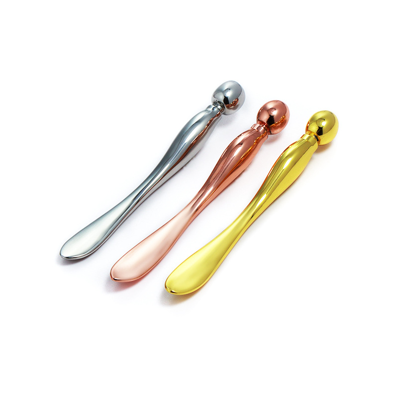 Hot metal eye massage stick double-headed face cream spoon pick stick beauty stick essence import stick apply eye cream stick