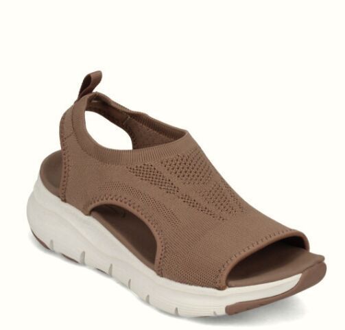 Foreign Trade Shoes 2021 Autumn New Cross-border Sandals Large Size Casual Sports Women's Shoes Flat Fly-knit Fishmouth Shoes for Women