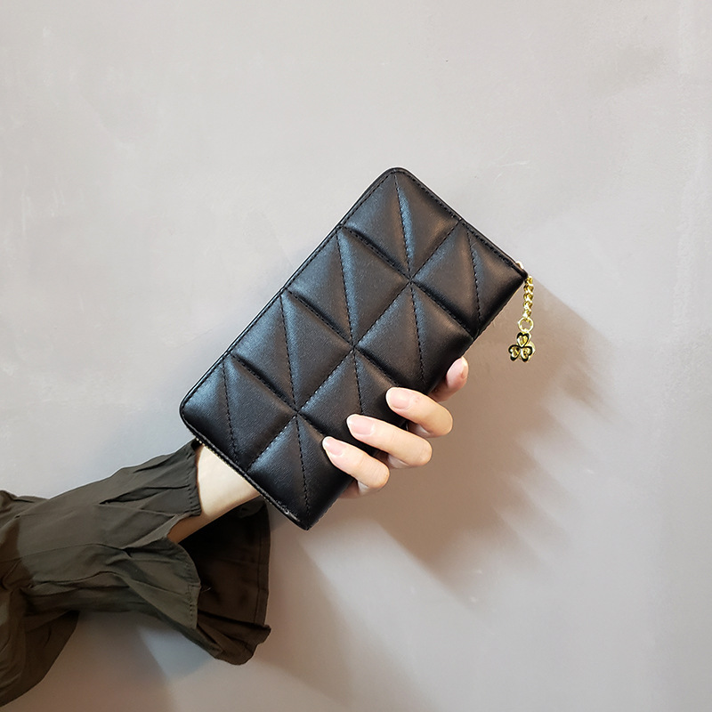 Insの新型菱格欧米の女性の小さい財布の女性の長いタイプの学生の小銭の携帯電話のカバンの女性のカバンの皮のカバンのフリンジ|undefined