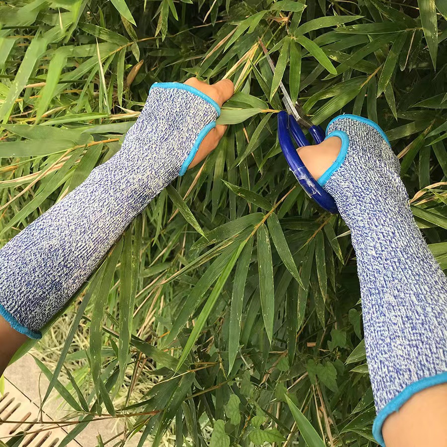 Cut resistant gloves extended 5 Grade men and women HPPE cut resistant wrist guard arm for garden trim glass factory