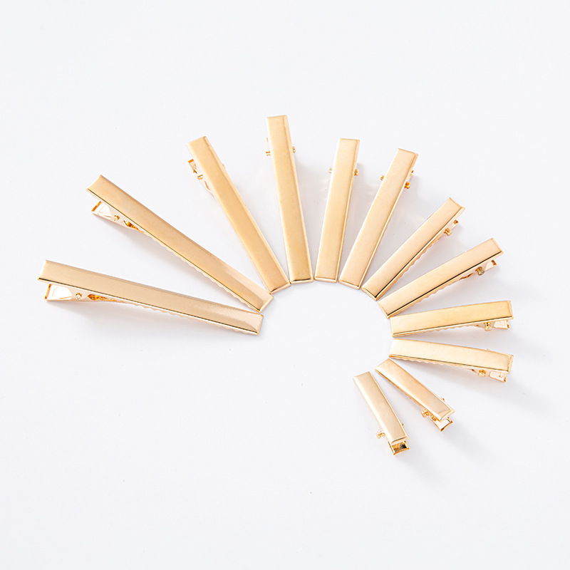 Guangzhou Thickened Rectangular One-character Clip Duckbill Clip Gold and Silver Black Alligator Clip Square Clip Multi-specification Double-fork Clip Thin Square Clip