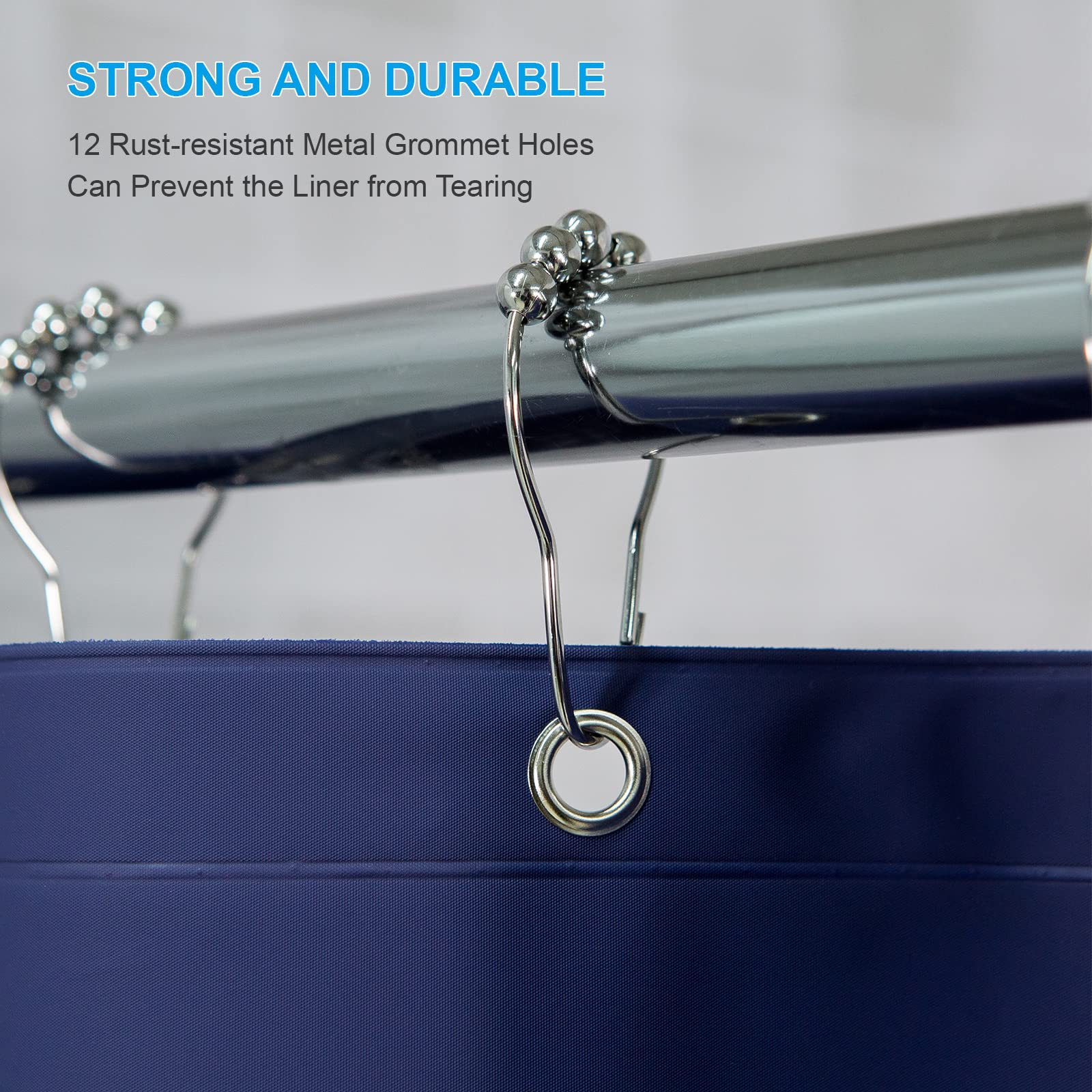 Factory spot wholesale solid color peva shower curtain waterproof thickened bathroom bathroom bath account free punch to send Hook