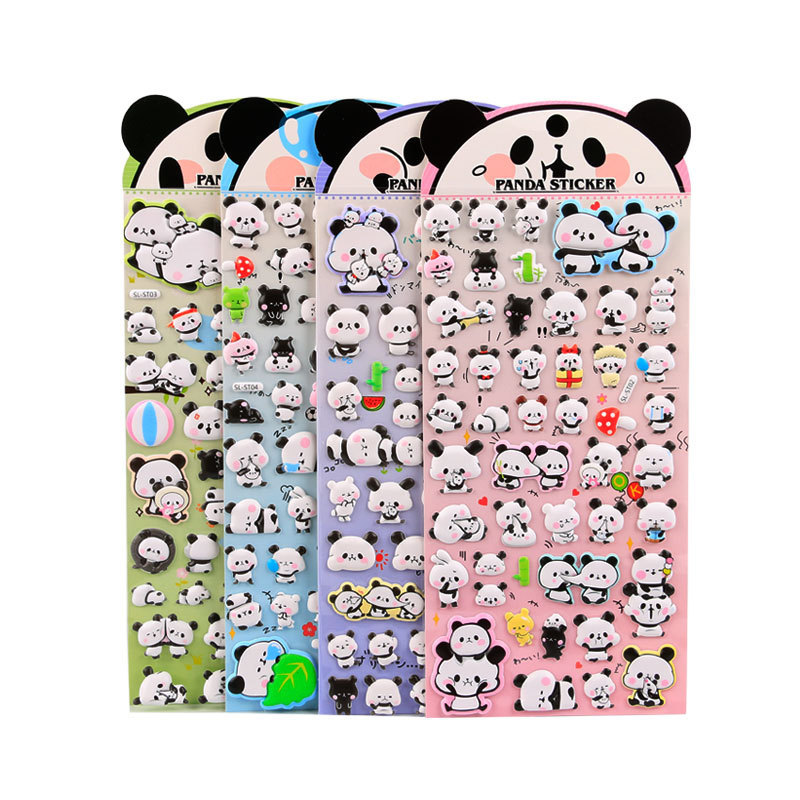 Shanle SL-ST Cute Panda Three-dimensional PVC Bubble Stickers Children's Stickers Kindergarten Children's Reward Stickers