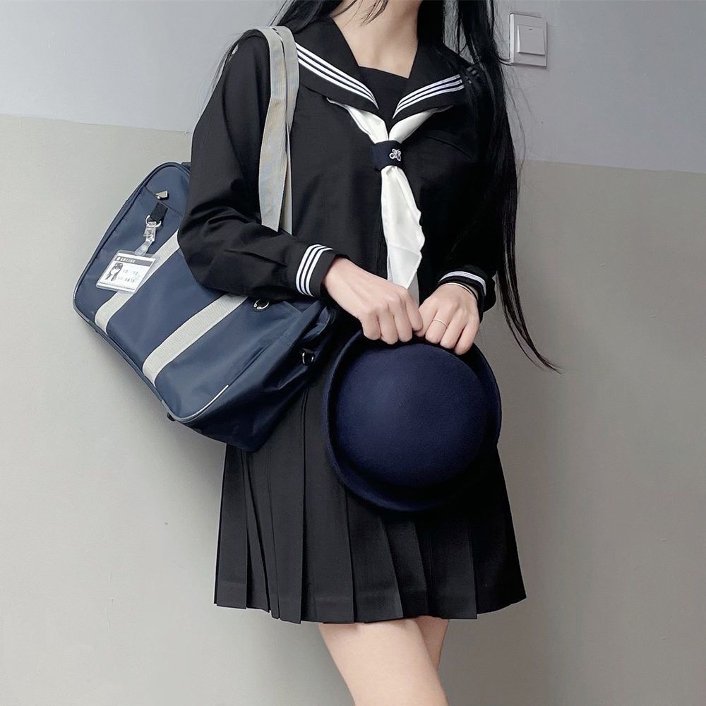 Large size jk uniform spot Basic Black three long short sleeve sailor suit female Orthodox Japanese college style