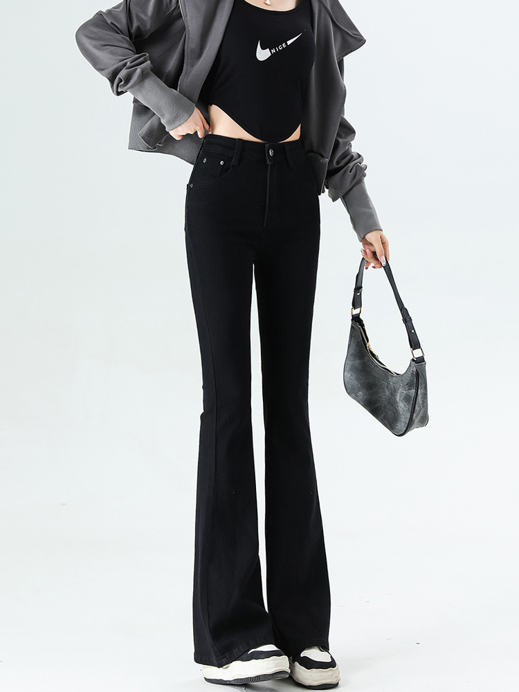 Micro-La Jeans Women's High Waist 2025 Spring and Summer New Slim-Fit Slimming Stretch Hip Trumpet Horseshoe Pants