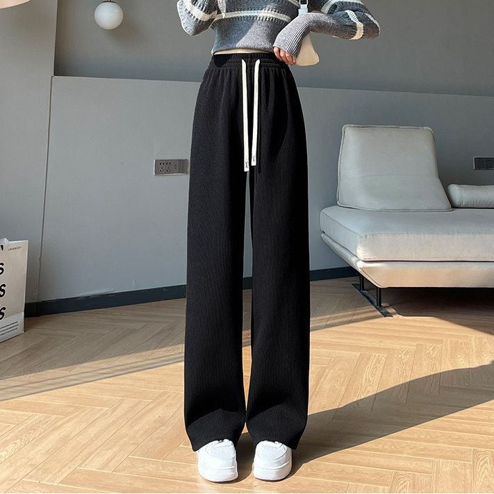 2023 autumn and winter New corduroy pants European cotton wool wide leg pants casual pants straight pants women's versatile fashion and comfort