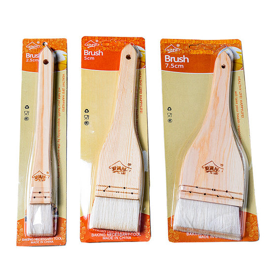 Baking Utensils Straight Wooden Handle Wool Brush Barbecue Brush Soft Hair Small Oil Brush Baking Tools New Chinese Style Barbecue Brush