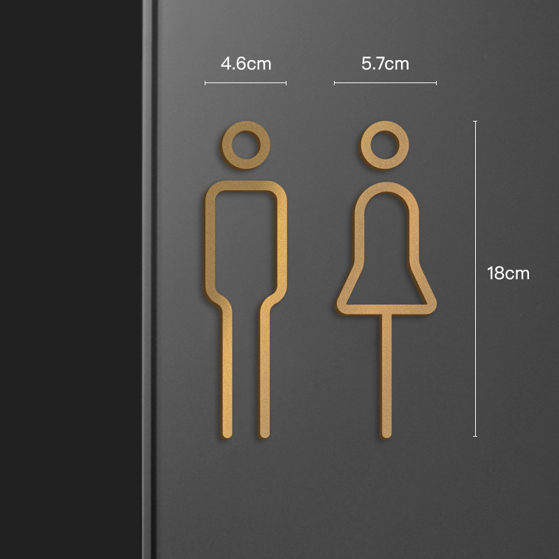 5ZW Wholesale Shop Hotel Homestay 3D Stereo Men's Toilet Women's Toilet Toilet Toilet Wall Stickers Toilet Door
