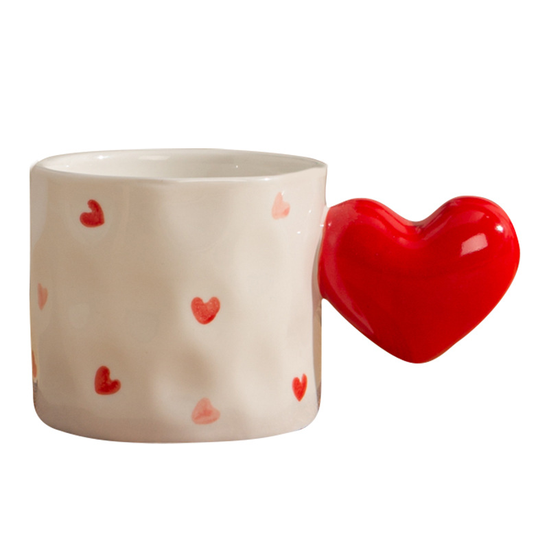 Nordic Love Mug Cute High-value Water Cup Home Creative Breakfast Milk Cup Coffee Cup Accompanying Gift