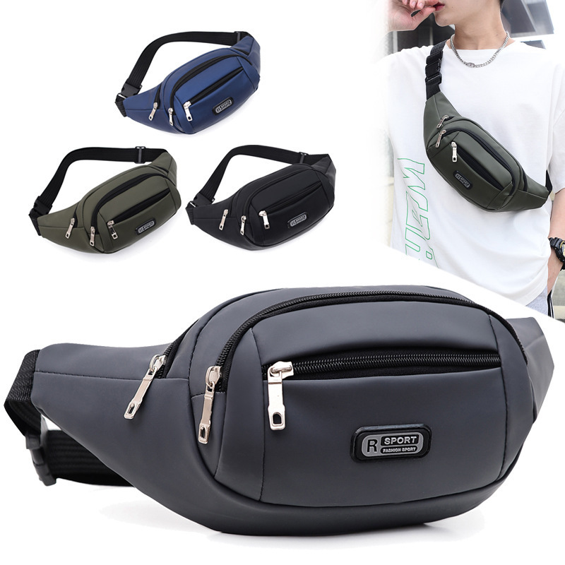 New Large Capacity Waist Bag Men's Outdoor Sports Fashion Mobile Phone Bag Women's Waterproof Running Crossbody Business Cashier Wallet