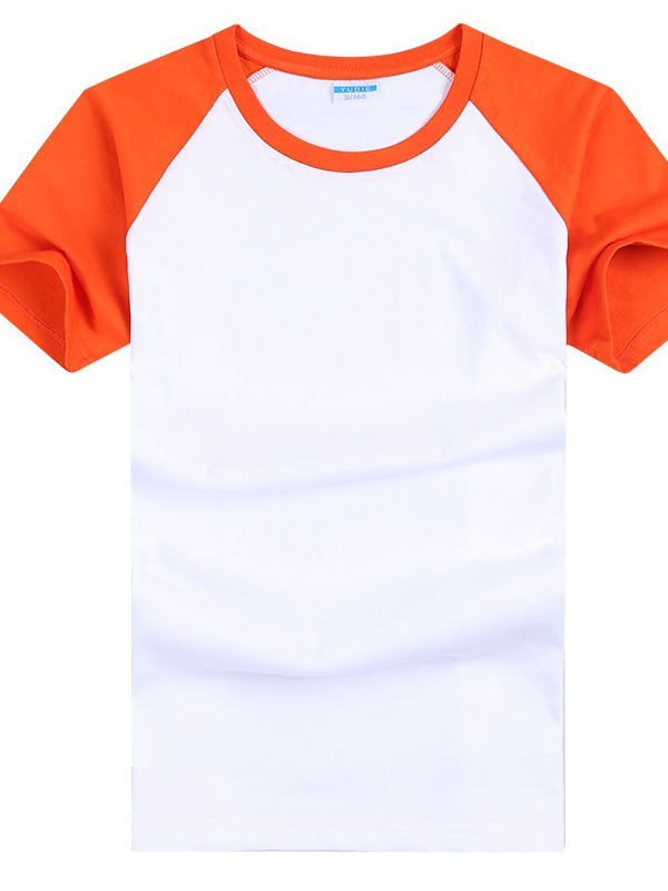 Spot round neck raglan short sleeve T-shirt men's and women's sports loose mosaic color half sleeve printing advertising shirt wholesale log