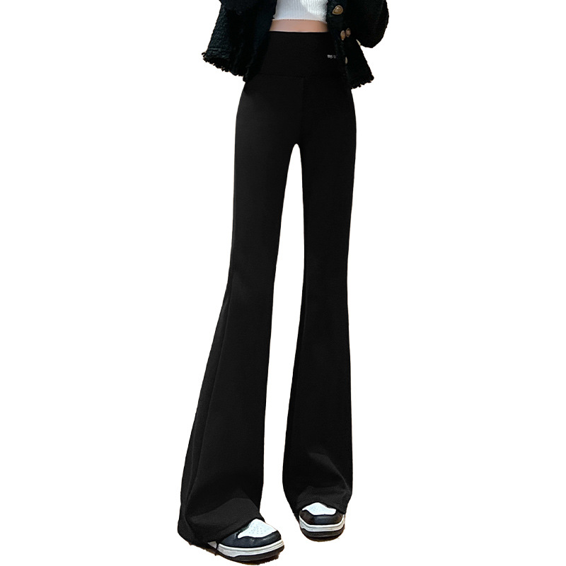 Casual Pants Women's Shark Leather Pants Casual Pants 2024 Autumn and Winter Hanging Micro-flared Pants High Waist Slim-fit Leggings Women