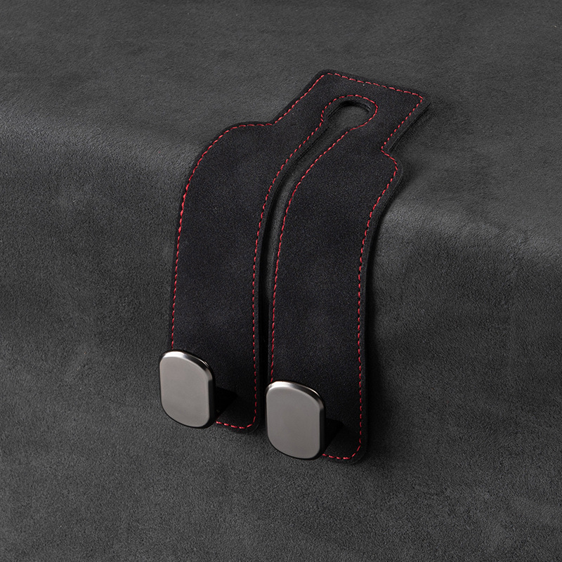 Black-Suede Unlabeled Split Double Hook
