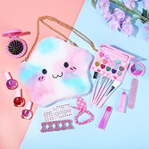 Cross-border Children's Cosmetics Toys Girls Play Home Nail Polish Nail Polish Dressing Makeup Stars Shoulder Bag Set