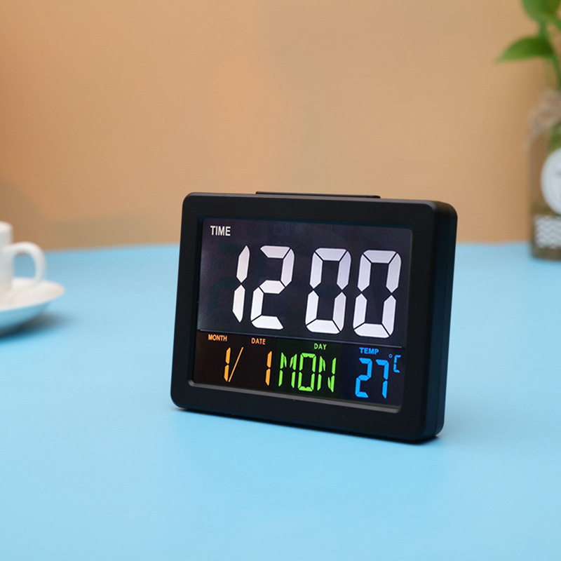Color large screen LCD electronic clock table clock with temperature alarm clock student alarm clock G2000 display