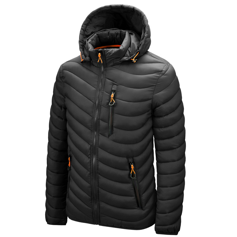 Factory direct cross-border autumn and winter cotton-padded clothes men's casual light men's coat hooded detachable large size cotton-padded jacket men