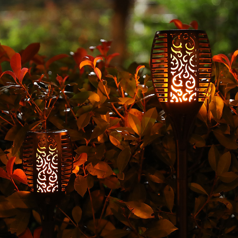 Cross-Border solar flame lamp outdoor flame beating landscape lamp solar garden decorative lamp floor lawn lamp