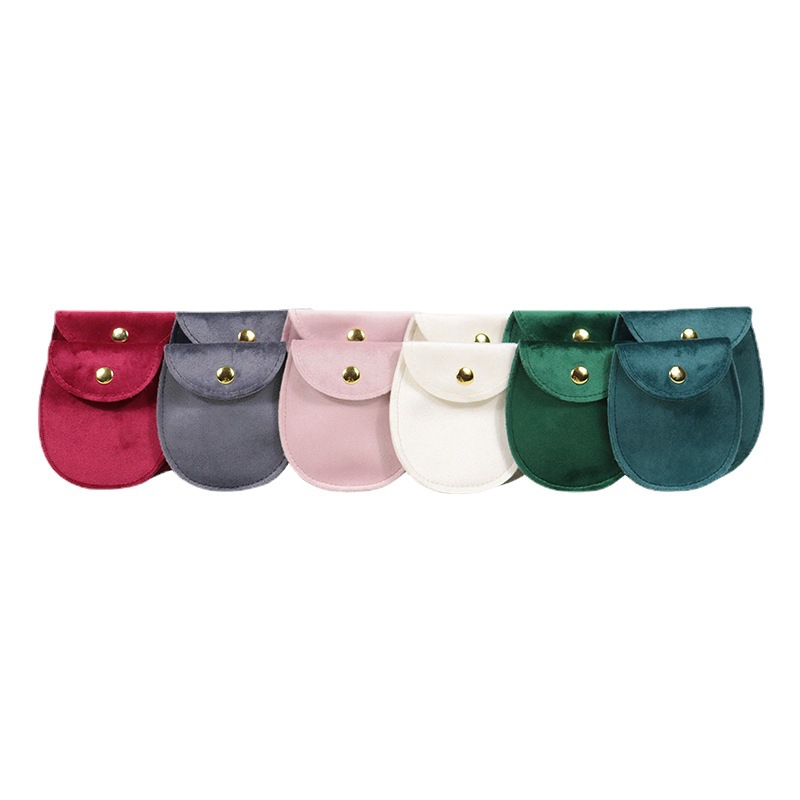 Velvet Pocket Snap Bag Ring Earrings Necklace Storage Bag Double-sided Velvet Jewelry Packaging Bag Jewelry Bag