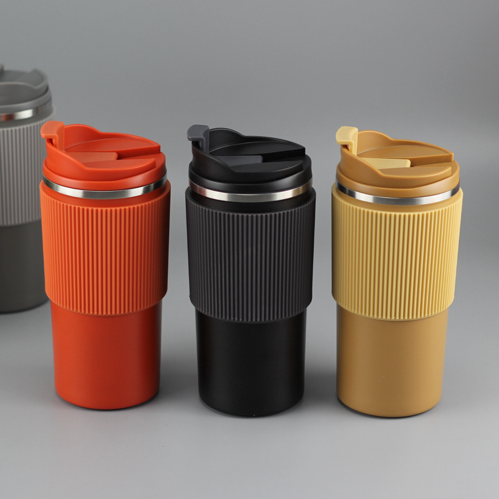 New 304 stainless steel silicone cup car direct drinking insulated cup portable on-the-go cup car travel mug