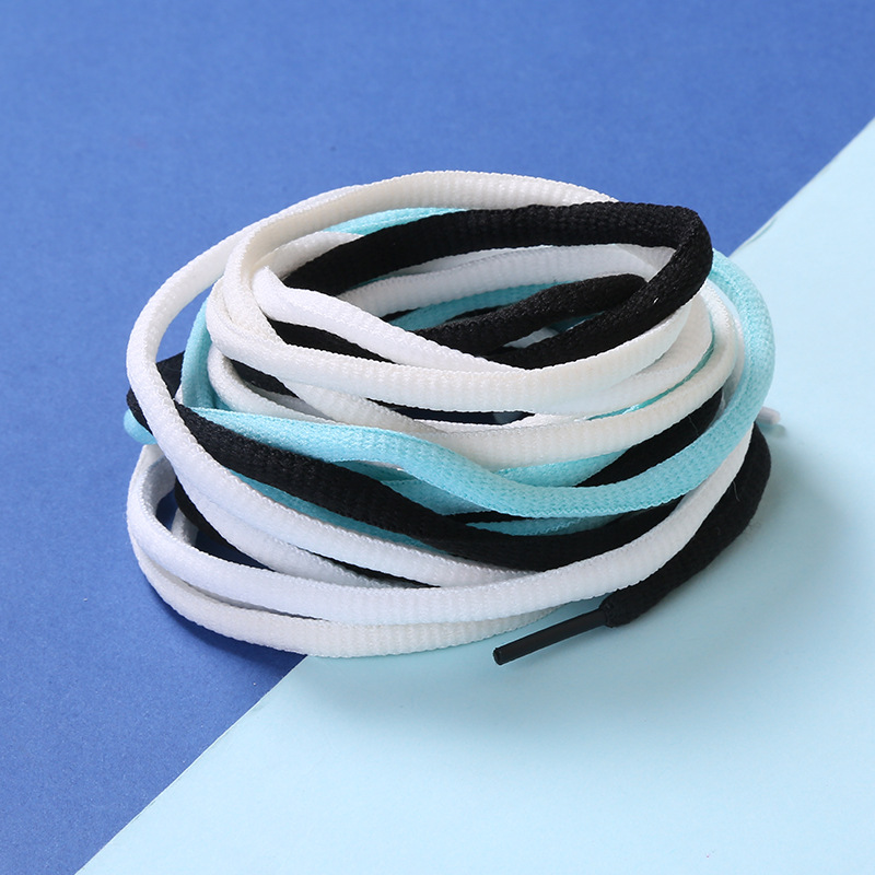 Semicircle shoelace sneaker basketball shoes men's and women's round color casual shoes flat shoelace white black shoe rope wholesale