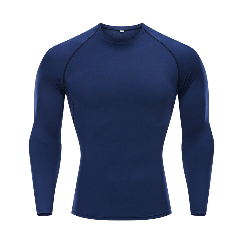 レオタードの長袖の男性の丸首の運動の底の服のtシャツの通気性の速乾の服のスポーツはランニングのフィットネスの服を訓練します。|undefined