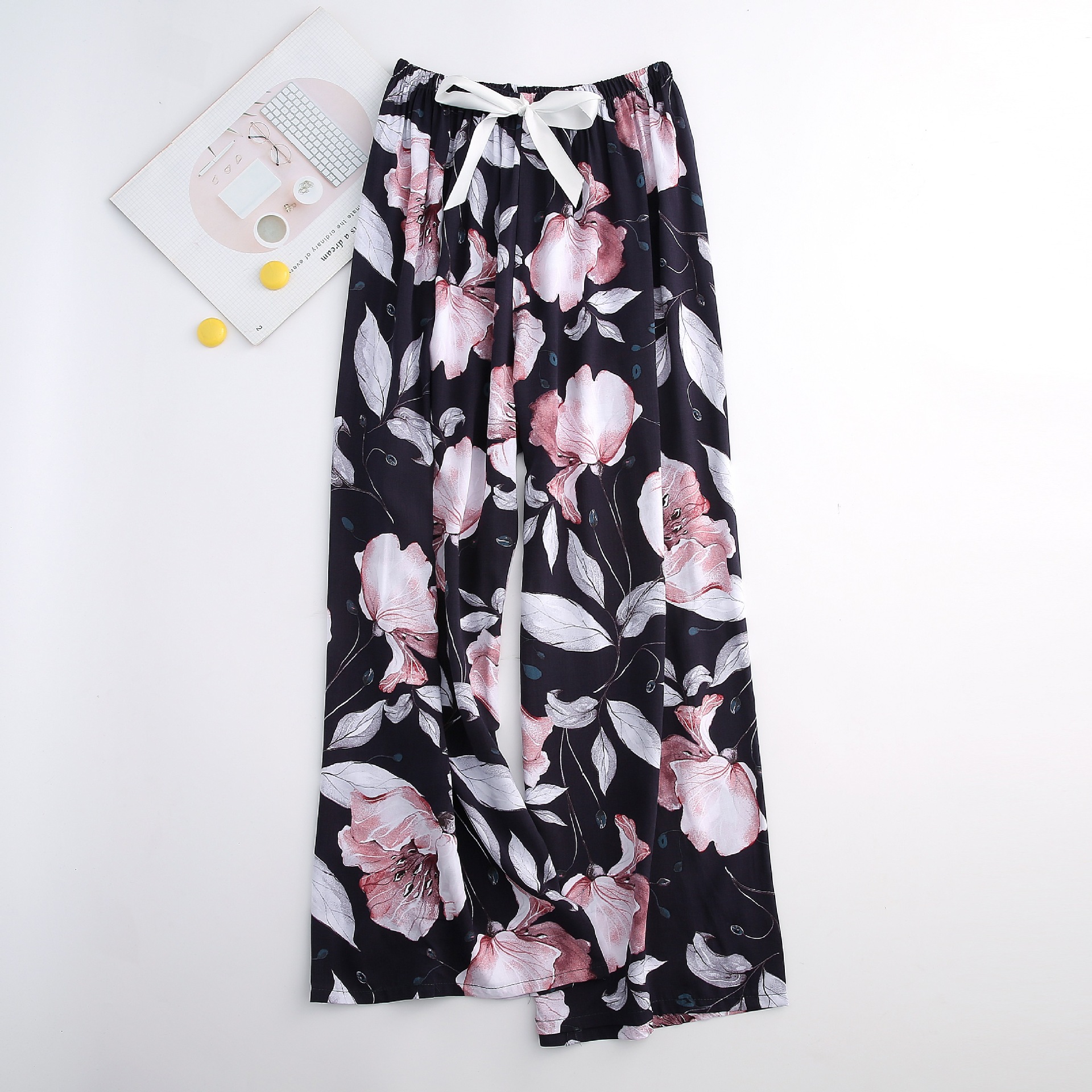Pyjamahose aus Baumwolle und Seide für Damen, weite Hosen, Außenhandel, Sommer, neue große Größe, lockere Oberbekleidung für Schwangere_voghion.com