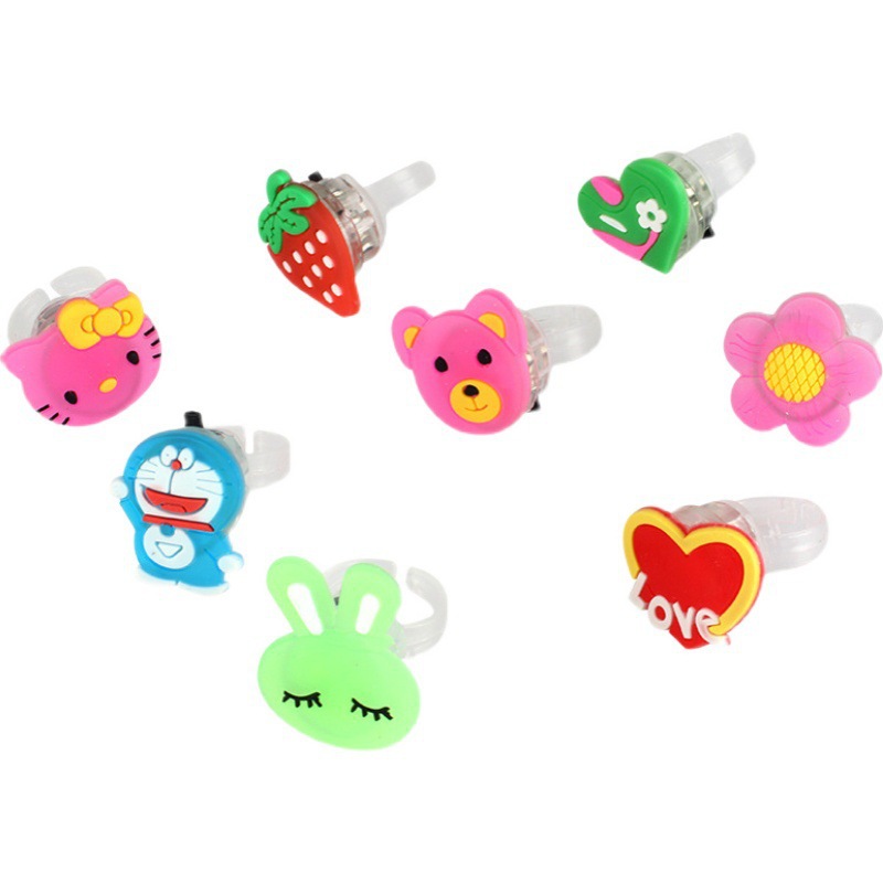 Flash soft rubber ring luminous ring luminous finger light flash finger light Christmas toy stall wholesale