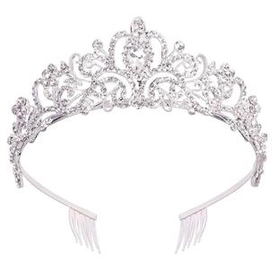 Junhao Jewelry Bride Jewelry Crown New Rhinestone Headband Hair Accessories Wedding Jewelry Wedding Accessories Photo Studio Cross Border
