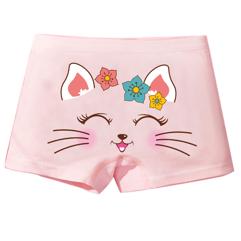 Summer girls' underwear boxer cotton small, medium and large children 10 years old children's baby girls' boxer shorts without buttocks 3