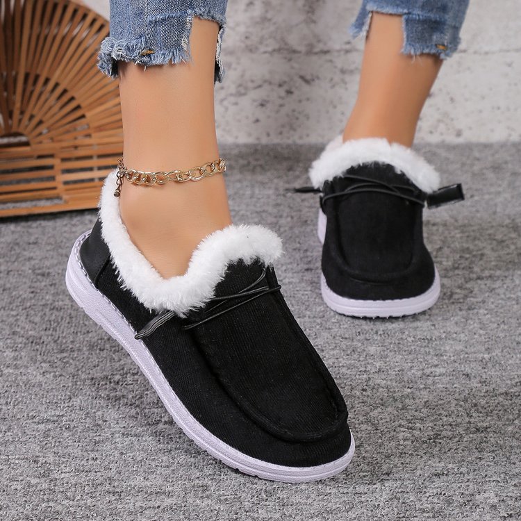 Winter New Thick-soled Snow Boots Women's Fleece-lined Thickened Mao Mao Warm Large Size Cross-border Sewing Cotton Shoes Women