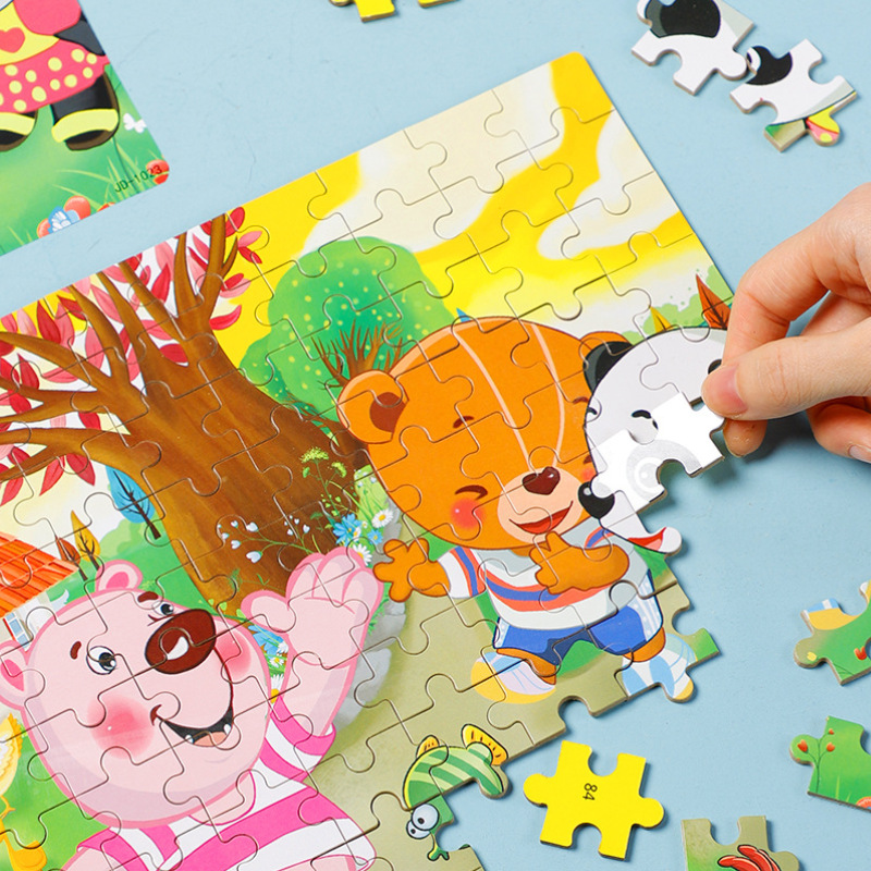 60 pieces wooden boys and girls wooden children's puzzle baby early education educational toys Kindergarten Gifts Wholesale building blocks