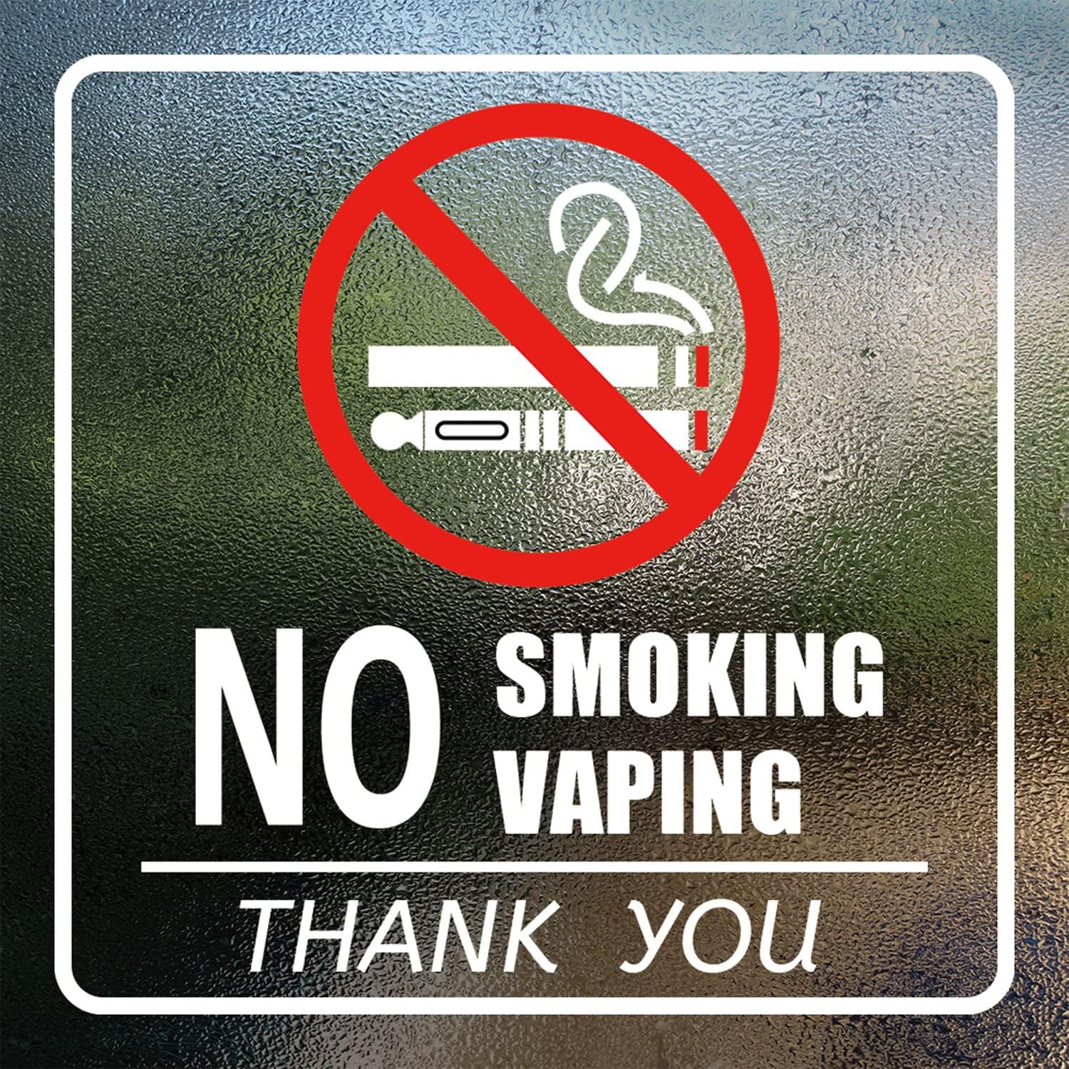 Amazon Hot Sale 6*6 Inch No Smoking Logo Vinyl Transparent Label Waterproof Removable